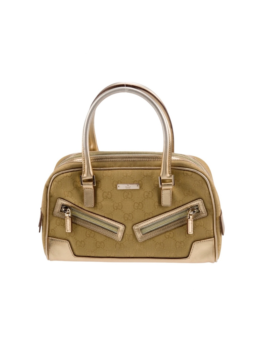 Vintage Gucci GG Canvas with Leather Bowling Satchel Bag 000 0852 2123  VGUC